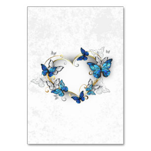 Jewellery Heart with Butterflies Morpho Table Number