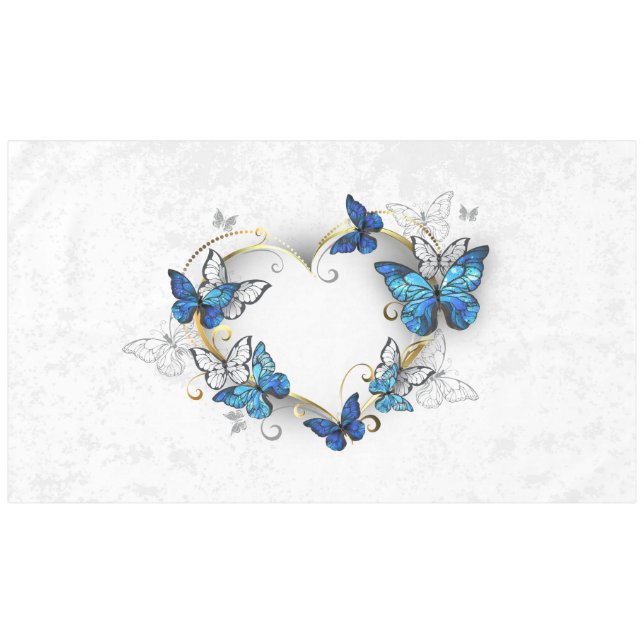 Jewellery Heart with Butterflies Morpho Tablecloth (Front (Horizontal))