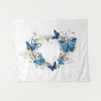 Jewellery Heart with Butterflies Morpho
