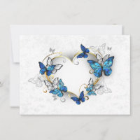 Jewellery Heart with Butterflies Morpho