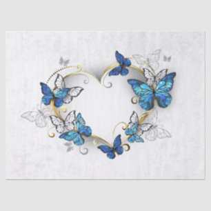 Jewellery Heart with Butterflies Morpho Tissue Paper