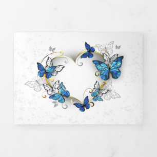 Jewellery Heart with Butterflies Morpho Tri-Fold Programme