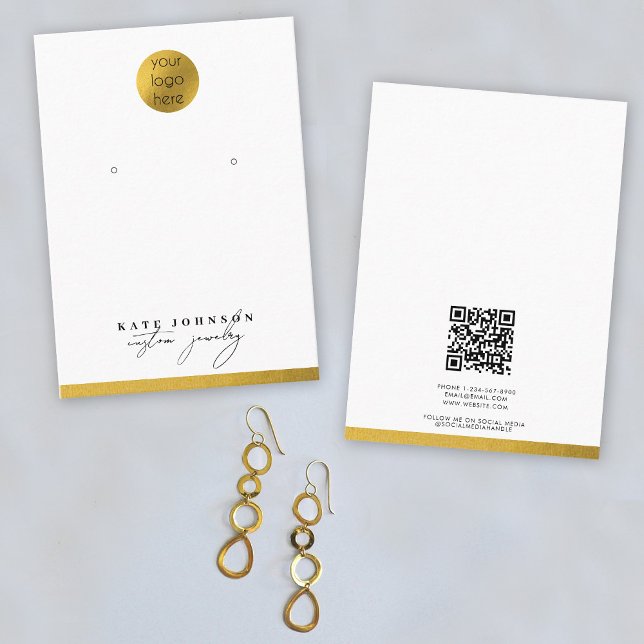 Jewellery Holder Earring Display Business Logo Gol Business Card (Jewelry Holder Earring Display Business Logo Gold Business Card)