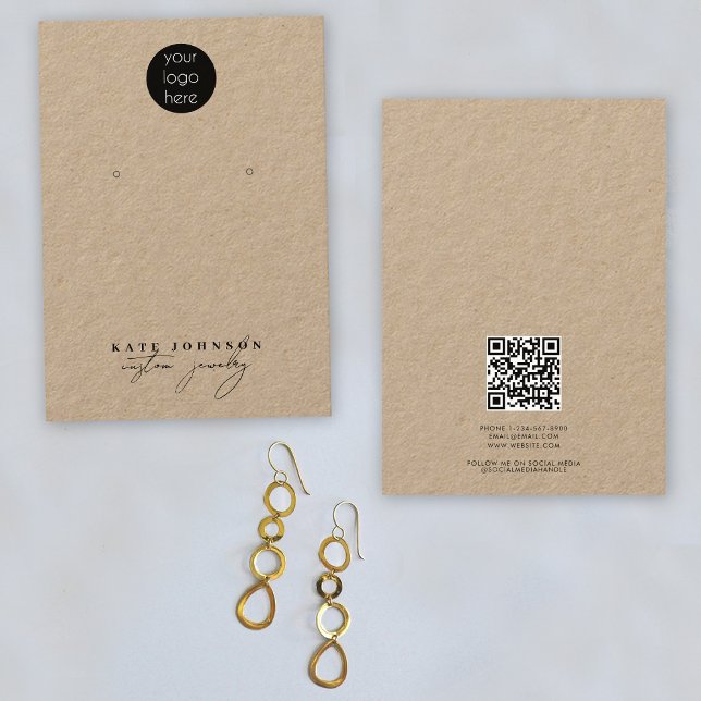 Jewellery Holder Earring Display Business Logo Kra Business Card (Jewelry Holder Earring Display Business Logo Kraft Business Card)