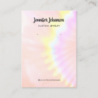 Jewellery Holder Earrings Pink Rainbow Holographic Business Card