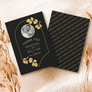 Jewellery inspired frame and leaves thank you card