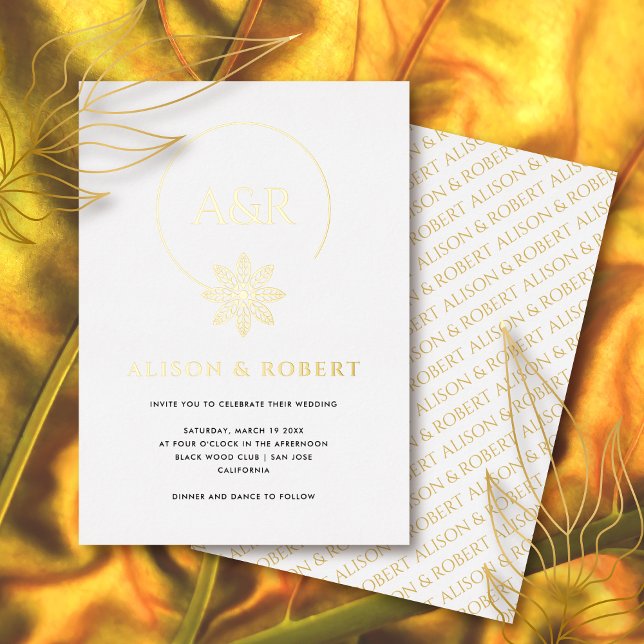 Jewellery inspired frame & initials white wedding (Creator Uploaded)