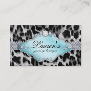 Jewellery Leopard Business Card Black Blue