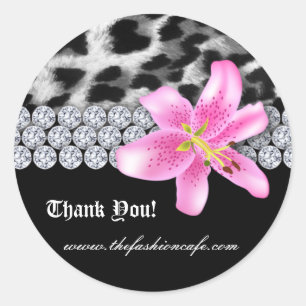 Jewellery Leopard Sticker Lily Flower Thank You