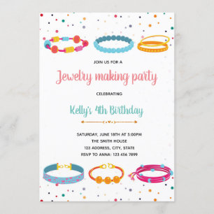 Jewellery making party invitation