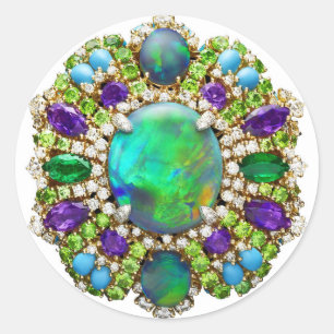 Jewellery Mandala Classic Round Sticker