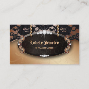 Jewellery N Lace Fashion Gold Chocolate Black Business Card