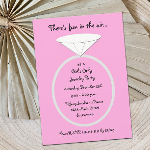 Jewellery Party Invite Giant Ring Invite