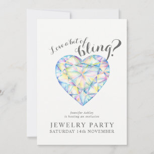 Jewellery party invites diamond love bling
