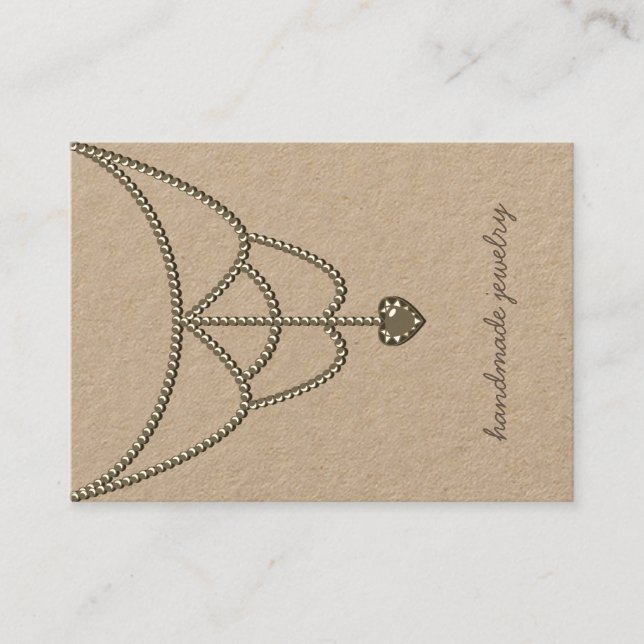 Jewellery Pearls Necklace Display Gold Heart Glamo Business Card (Front)