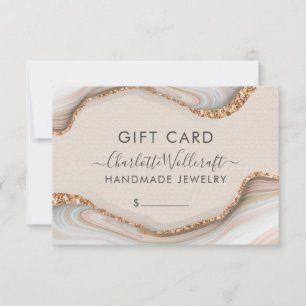 Jewellery Pink Gold Glitter Marble Gift Certificat