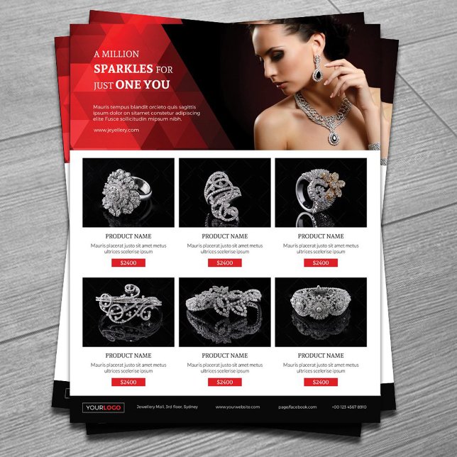 Jewellery Product Promotional Flyer Template (Creator Uploaded)