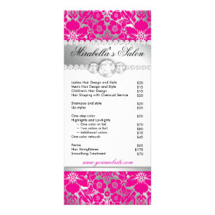 Jewellery Rack Card Floral Damask Pink