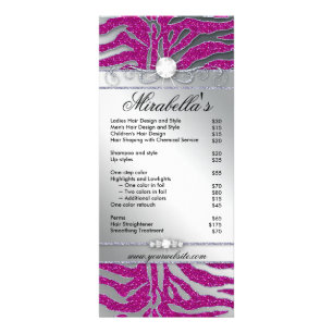 Jewellery Rack Card Zebra Luxury PInk Sparkle Silv