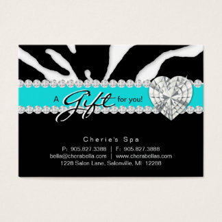 Jewellery Salon Gift Card Zebra Animal Lips Blue