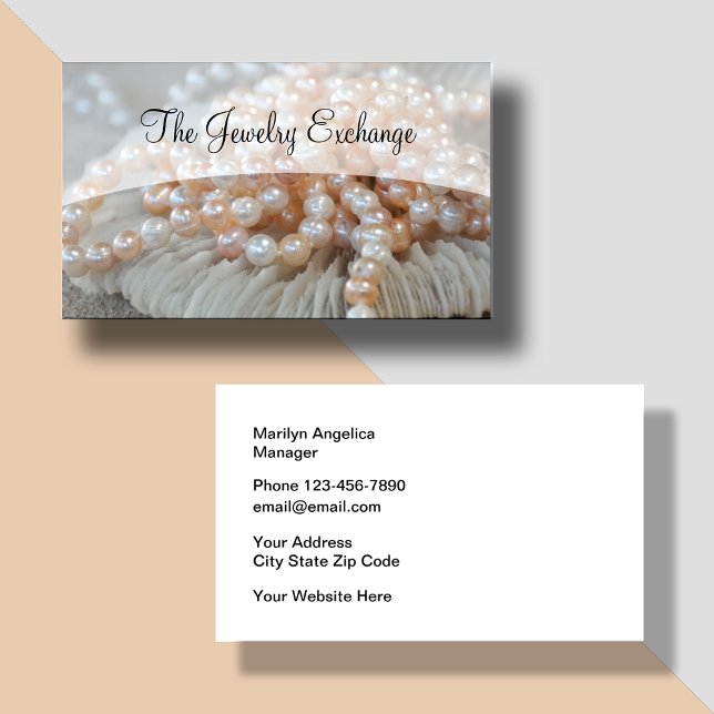 Jewellery Store Pearls Theme Business Card (Creator Uploaded)