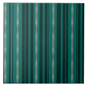 Jewellery Striped Green Ceramic Tile