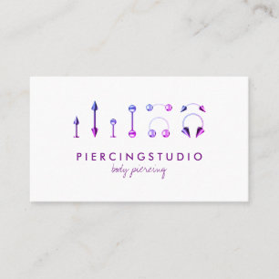 Jewellery Studio Tattoo Purple Pink Body Piercing Business Card