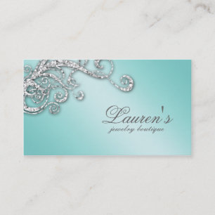 Jewellery Swirl Business Card Glitter Diamonds