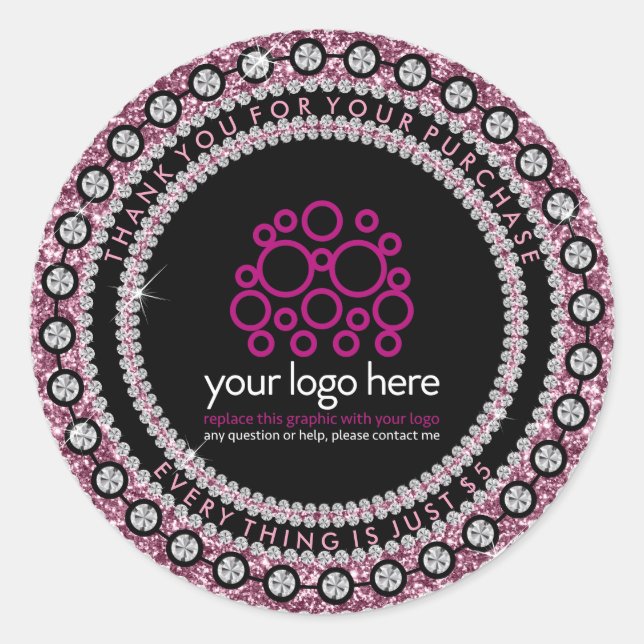 Jewellery Thank you for your purchase Classic Round Sticker (Front)
