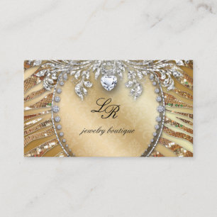 Jewellery Zebra Business Card Gold Sequins Heart