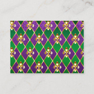 Jewelry Background Mardi Gras Appointment Card