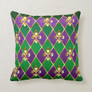 Jewelry Background Mardi Gras Cushion