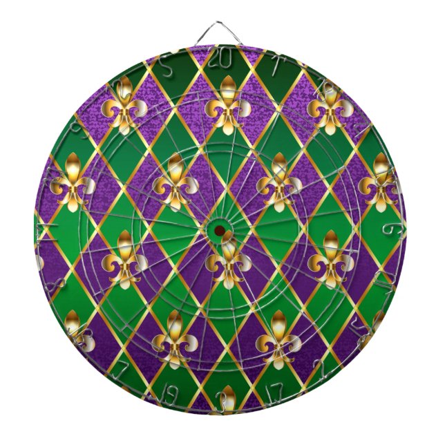 Jewelry Background Mardi Gras Dartboard (Front)
