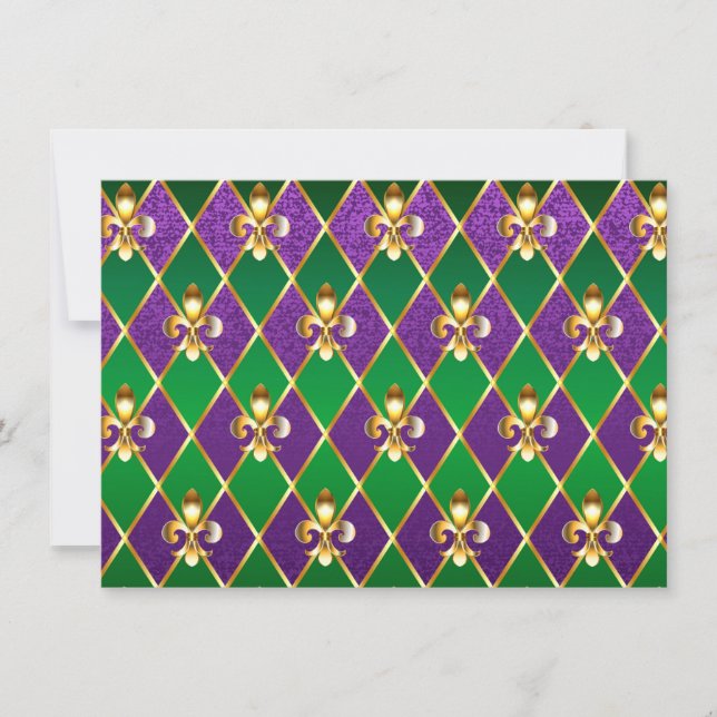 Jewelry Background Mardi Gras Invitation (Front)