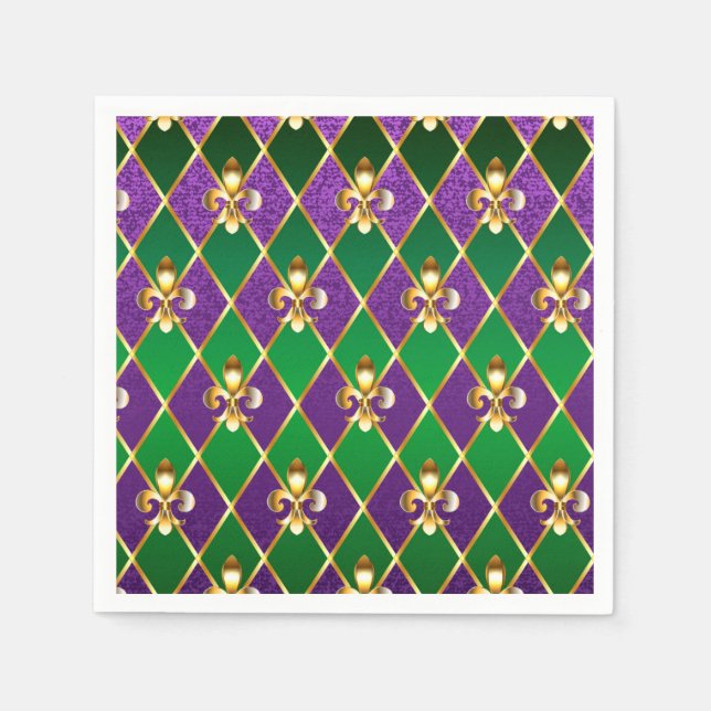 Jewelry Background Mardi Gras Napkin (Front)