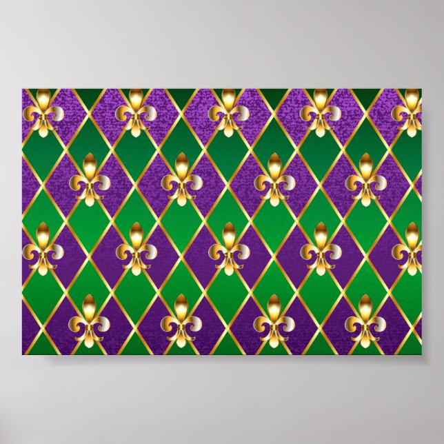 Jewelry Background Mardi Gras Poster (Front)