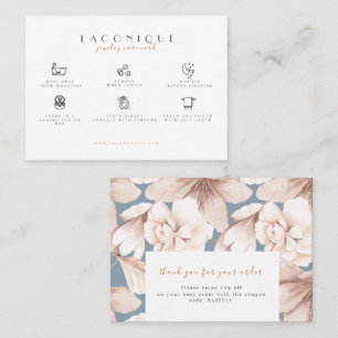 Jewelry Care Instructions   Flowers  Business Card