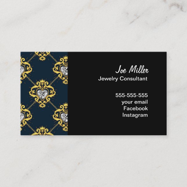 Jewelry Consultant business card- Diamonds Card (Front)