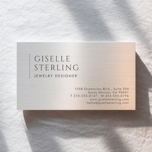 Jewelry Designer Brushed Metal Business Card (Creator Uploaded)