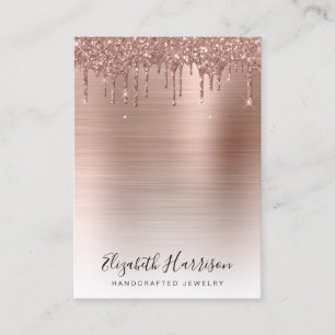 Jewelry Display Rose Gold Glitter Business Card