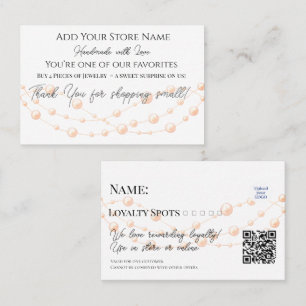 Jewelry Elegant Pearls Handmade Shop  Loyalty Card
