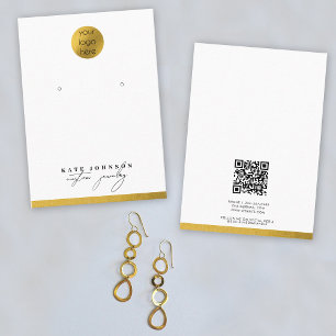 Jewelry Holder Earring Display Business Logo Gold Card