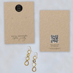 Jewelry Holder Earring Display Business Logo Kraft Card