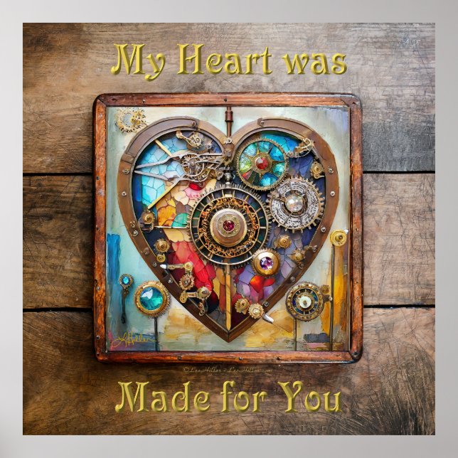 Jewels And Stained Glass Heart Steampunk Series Poster (Front)