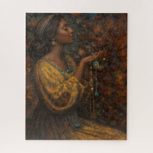 Jewels Art by Mostyn Reimagined With Black Woman Jigsaw Puzzle