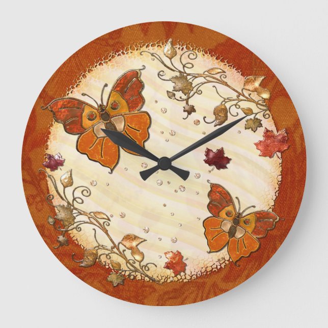 Jewels of Autumn Large Clock (Front)