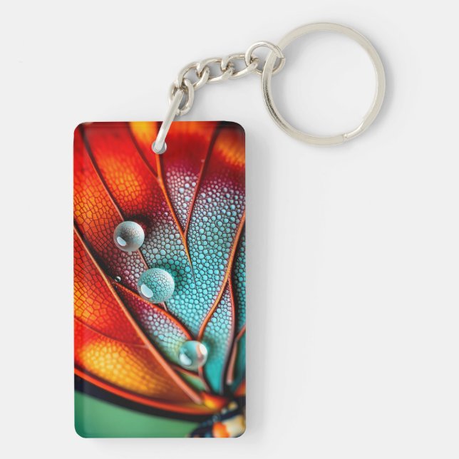 Jewels on a Fiery Wing Key Ring (Back)