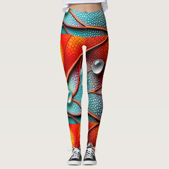 Jewels on a Fiery Wing Leggings (Front)