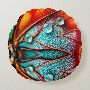 Jewels on a Fiery Wing Round Cushion