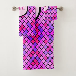 Jeweltone Diamonds Personalised Bath Towel Set